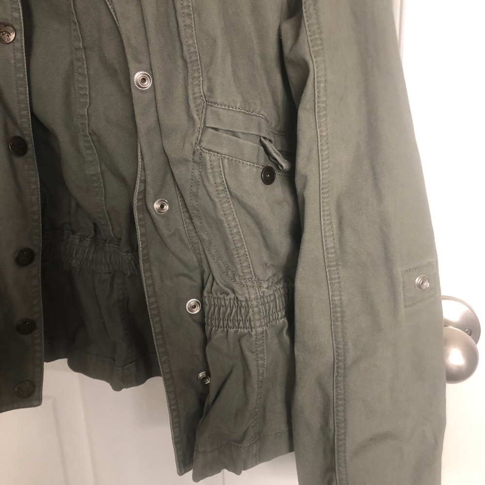 Olive Green Button Up Utility Jacket - image 3